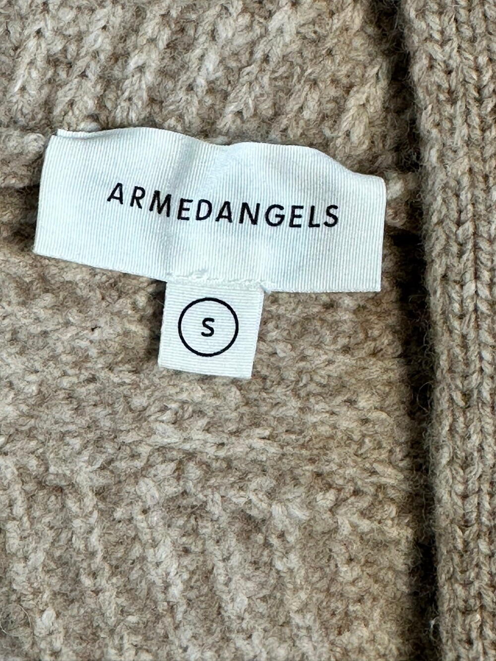 ARMEDANGELS Beige Chunky Rib Knit Button Cardigan Sweater Size S - Picture 4 of 5